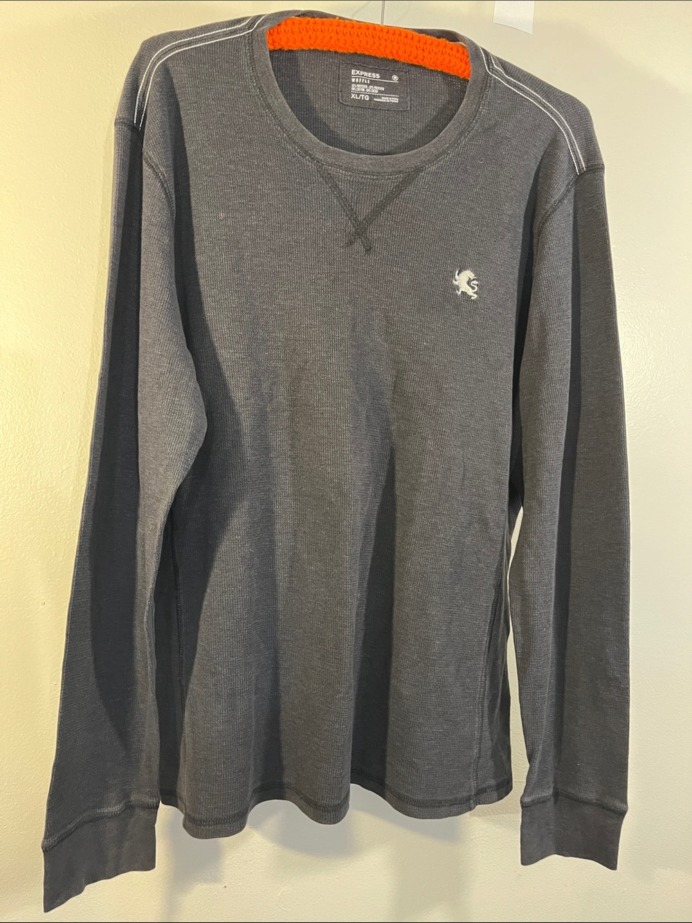 Express Men’s Charcoal Gray Long Sleeve Crew Sweatshirt